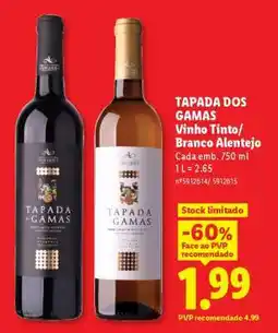 Lidl Tapada dos Gamas Vinho Tinto/Branco Alentejo promoção