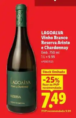 Lidl LAGOALVA Vinho Branco Reserva Arinto e Chardonnay promoção