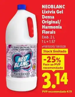Lidl NEOBLANC Lixívia Gel Densa Original/Harmonia Florais promoção