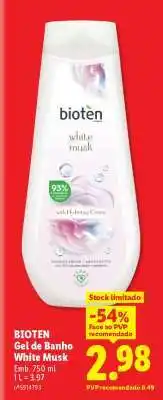 Lidl BIOTEN Gel de Banho White Musk promoção