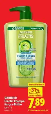 Lidl Garnier Fructis Champô Força e Brilho promoção