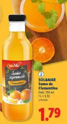 Lidl SOL&MAR Sumo de Clementina promoção