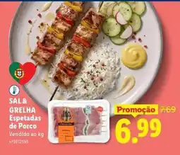 Lidl SAL & GRELHA Espetadas de Porco promoção