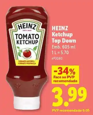 Lidl Heinz Ketchup Top Down promoção