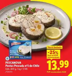 Lidl PESCANOVA Postas Pescada nº5 do Chile promoção