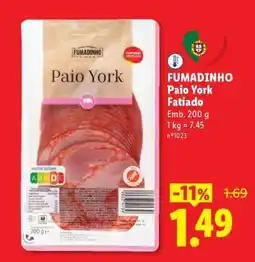Lidl Fumadinho Paio York Fatiado promoção