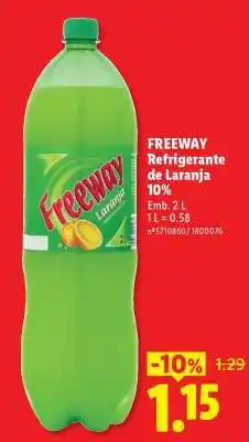 Lidl FREEWAY Refrigerante de Laranja 10% promoção