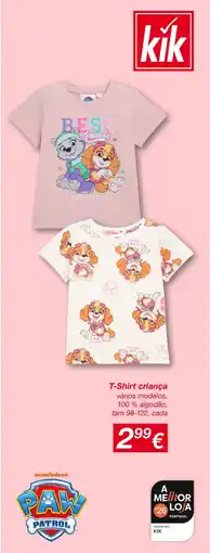 kik T-Shirt criança promoção