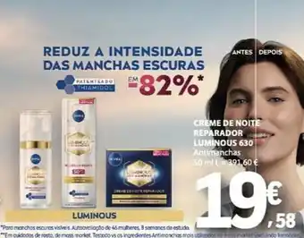 Creme de noite reparador luminous 630 antimanchas