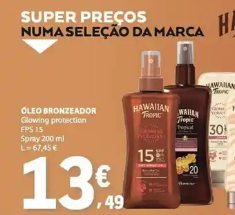 Óleo bronzeador Glowing protection FPS 15