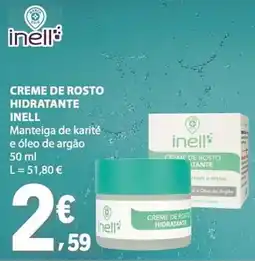 E.Leclerc Creme de rosto hidratante inell Manteiga de karité e óleo de argão promoção