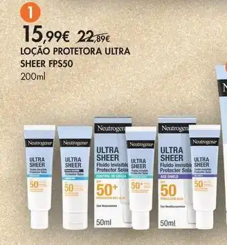 Pingo Doce Neutrogena - loção protetora ultra sheer fps50 promoção