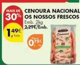 Pingo Doce Nacional - cenoura os nossos frescos promoção