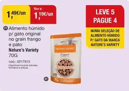 Tibi - Pets for Life Alimento húmido p/ gato original no grain frango e pato Nature's Variety promoção