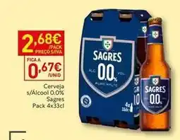 Recheio Sagres - cerveja s/alcool 0,0% promoção