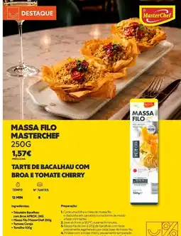 Recheio Masterchef - massa filo promoção