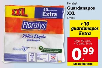 Lidl Floralys Guardanapos XXL 90+10 unid promoção