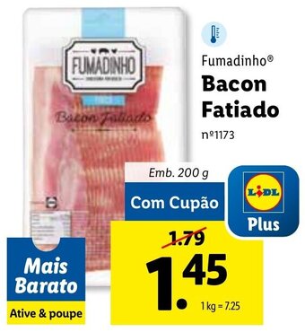 Lidl Fumadinho Bacon Fatiado 200g promoção