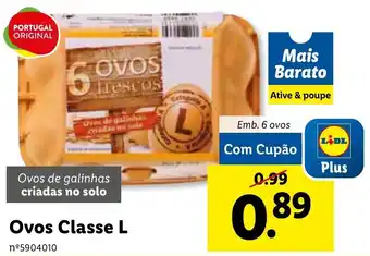 Lidl Ovos Classe L 6 ovos promoção