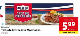 Lidl McEnnedy Tiras de Entrecosto Marinadas 600g promoção