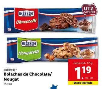 Lidl McEnnedy Bolachas de Chocolate/Nougat 175g promoção