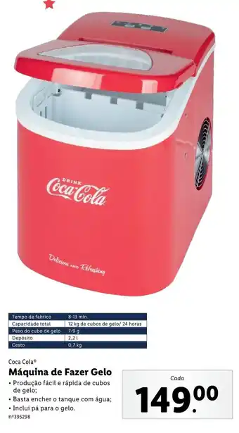 Lidl Coca Cola Máquina de Fazer Gelo promoção