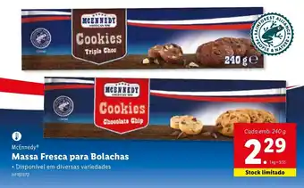 Lidl McEnnedy Massa Fresca para Bolachas 240g promoção
