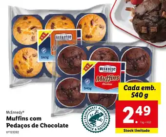 Lidl McEnnedy Muffins com Pedaços de Chocolate 540g promoção