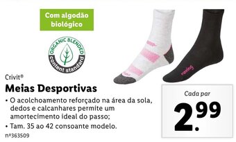 Lidl Crivit Meias Desportivas promoção
