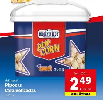 Lidl McEnnedy Pipocas Caramelizadas 250g promoção