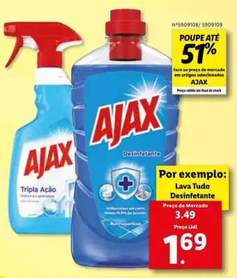 Lidl Lava Tudo Desinfetante Ajax promoção
