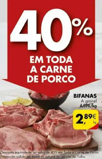 Pingo Doce Carne de Porco Bifanas promoção