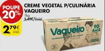 Pingo Doce Creme Vegetal p/Culinária Vaqueiro 1kg promoção