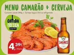 Pingo Doce Sagres - menu camarão + cerveja promoção