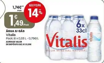 Intermarché Vitalis - água s/gas promoção