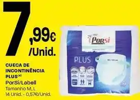 Intermarché Porsi - cueca de incontinencia plus promoção