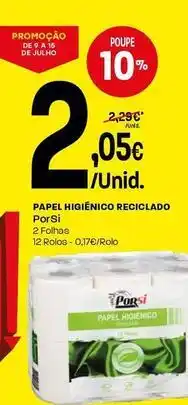Intermarché Porsi - papel higiénico reciclado promoção