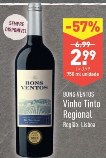 Bons Ventos VInho Tinto Regional 750ml