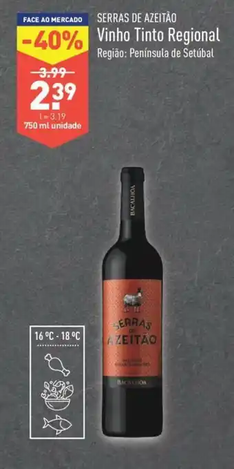ALDI Serras de Azeitão Vinho Tinto Regional 750ml promoção