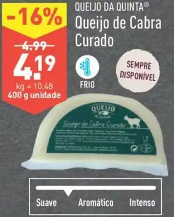 ALDI Queijo da Quinta Queijo de Cabra Curado 400g promoção