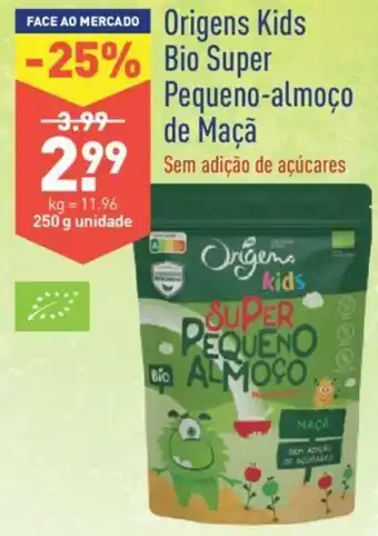 ALDI Origens Kids Bio Super Pequeno-almoço de Maçã 250g promoção