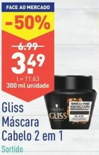 ALDI Gliss Máscara Cabelo 2 em 1 300ml promoção