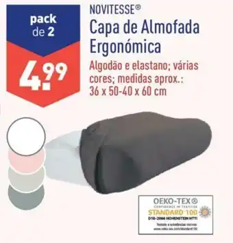 ALDI Novitesse Capa de Almofada Ergonómica 36x50-40x60cm promoção