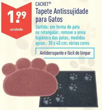 ALDI Cachet Tapete Antissujidade para Gatos 30 x 40cm promoção