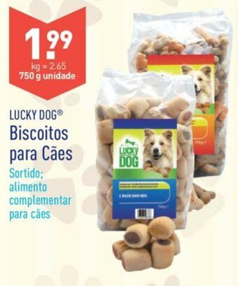 ALDI Lucky Dog Biscoitos para Cães 750g promoção