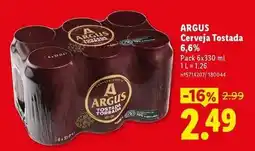 Lidl Argus - cerveja tostada promoção