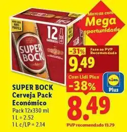 Lidl Super bock - cerveja pack economico promoção