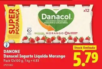 Lidl Danone - danacol iogurte liquido morango promoção