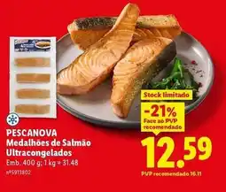 Lidl Pescanova - medalhões de salmão ultracongelados promoção