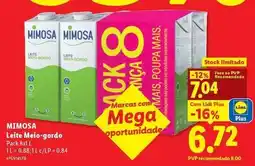 Lidl Mimosa - leite meio-gordo promoção